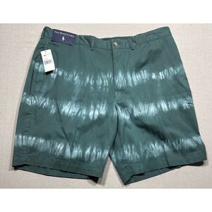 VINTAGE Polo Ralph Lauren Mens 40 Tie Dye Chino Shorts Green White Stripe NWTs